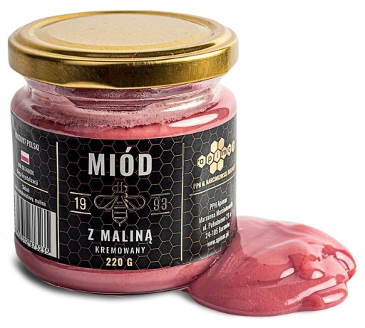 Medová smotana S MALINOU 220g Poľský PREMIUM