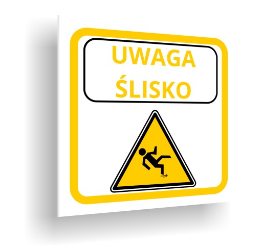 Informačná tabuľa Pozor Slippery | 30 x 30 cm | samolepiace