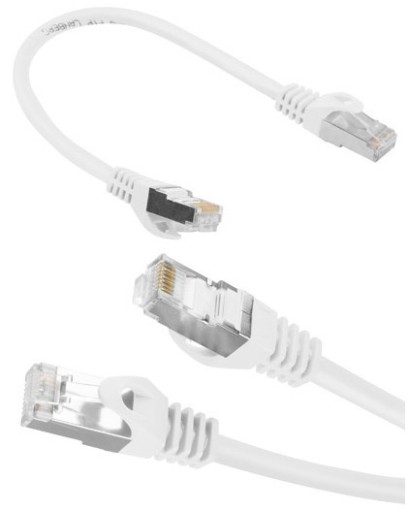 Sieťový kábel LAN ETHERNET internet cat 6 FTP RJ45 0,25m krútený pár Biely