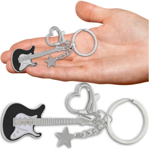 Kľúčenka na kabelku retro prívesok na kľúče Gitarová hviezda Kľúčenka Tašky