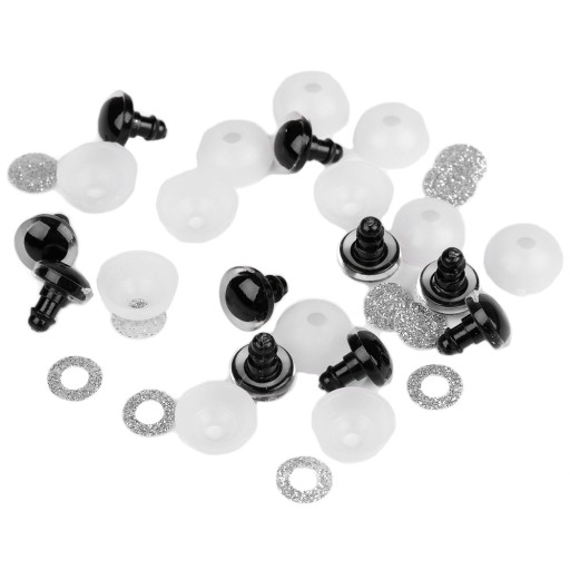 GLITTER SILVER MASCOT EYES 12 mm