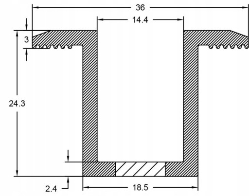 Stredová objímka U-24 L=40 mm ALU SVORKA