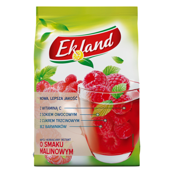 1x 300g EKLAND Malinový čajový nápoj