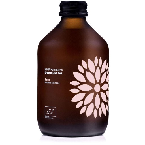 Kombucha Vigo Rose 330ml Ruža Živý fermentovaný dlhý čaj BIO