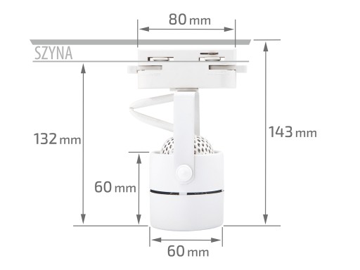 Halogénové koľajnicové svietidlo GU10 Tuba Spot Lamp