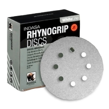 INDASA Rhynogrip Biely brúsny kotúč 125/8H P80