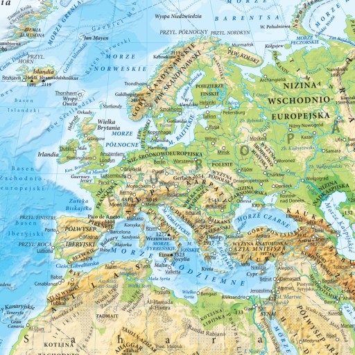 SVETOVÁ OBOJSTRANNÁ MAPA PODLOŽKY POL/PHYS