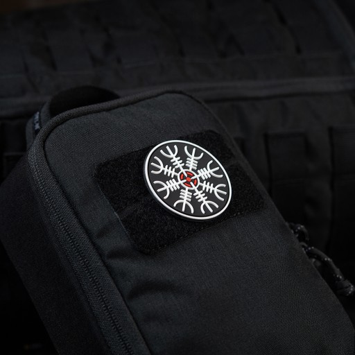 3D náplasťová prilba Terror Aegishjalmur M-Tac Emblém PVC na suchý zips čierna/biela