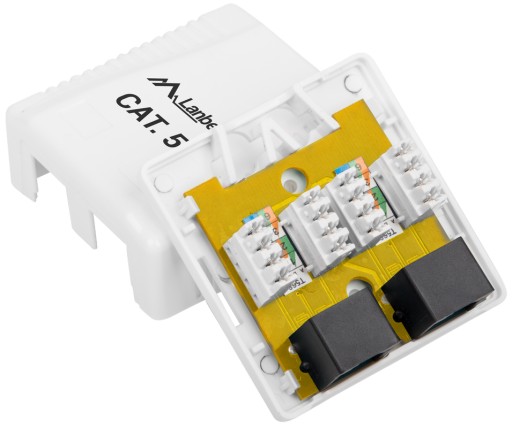 RJ45 CAT.5E dvojitá povrchová sieťová zásuvka