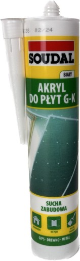 Akrylátový tmel 280ml Soudal na škárovanie sadrokartónových dosiek, kartónu