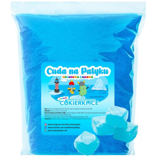 Farebný cukor na cukrovú vatu do stroja na ochutené ľadové cukrovinky 1 kg