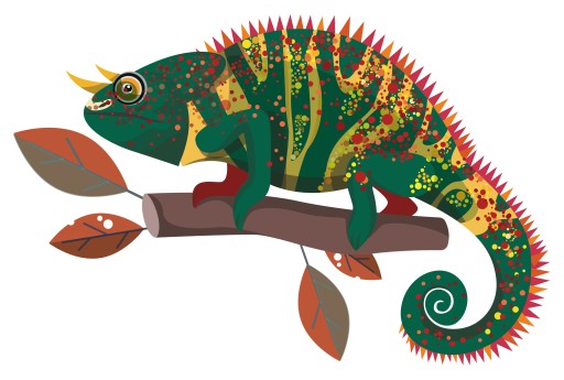 NÁLEPKA NA SKLENÝ NÁBYTOK ZRKADLO CHAMELEON GEKOON