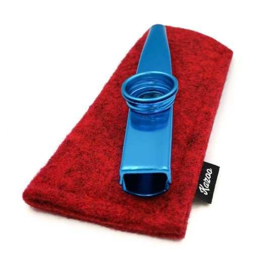 POUZDRO na obal KAZOO red melange - Ručná práca