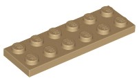 LEGO 3795 TANIER 2x6 pieskový rez NOVINKA (15g) 8 ks