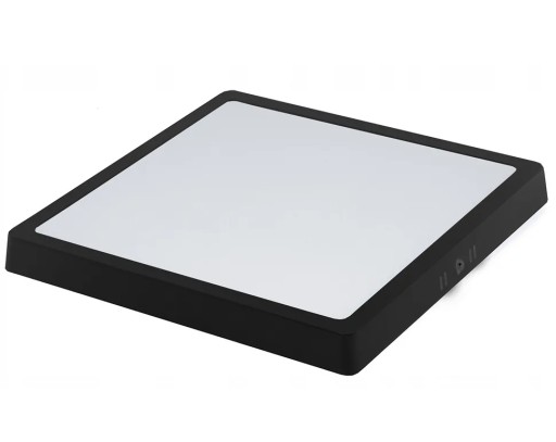 POVRCHOVÝ LED PANEL, ČIERNA, TEPLÁ BIELA, 18W