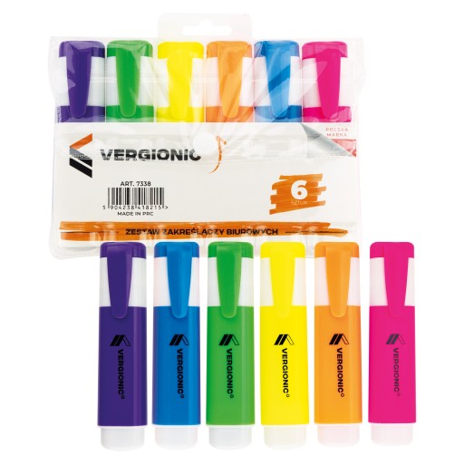 Kancelársky zvýrazňovač HIGHLIGHTERS sada farieb 6 ks