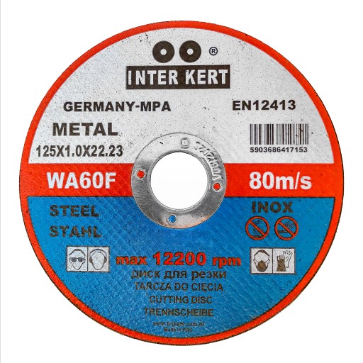 Nerezový kovový rezací kotúč inox 125 x 1,0 INTER KERT