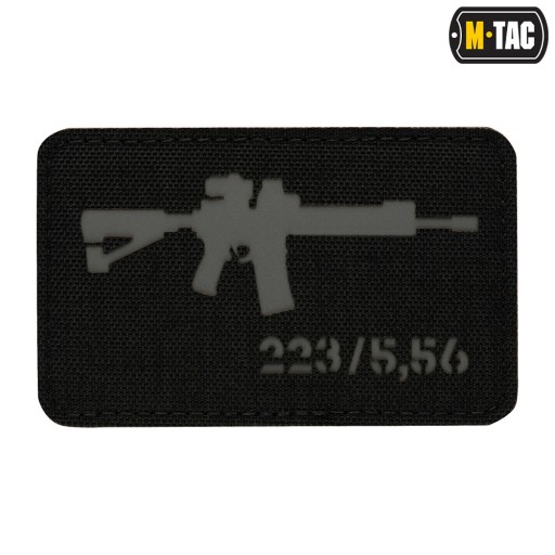 Náplasť Emblem AR-15 223/5,56 laserom rezaná čierna/sivá M-Tac