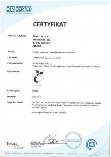 Biologicky rozložiteľné kompostovateľné vrecká ATEST 10L 10 ks