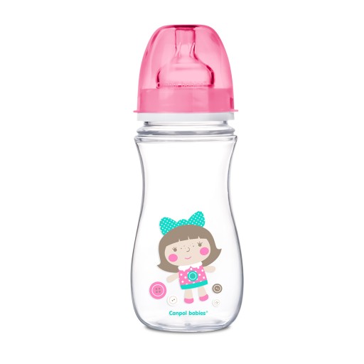 CANPOL ŠIROKÝ ANTIKOLICKÝ FĽAŠA 300ml HRAČKY +12m