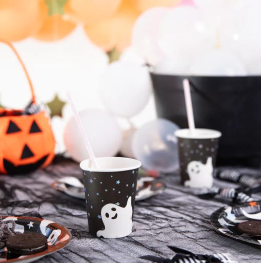 Papierové poháre Halloween Ghost 220ml 6ks.