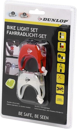 Sada silikónových LED BICYKLOVÝCH LAMP predných a zadných DUNLOP