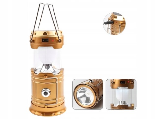 TURISTICKÁ LAMPA BATERIE CAMPING SOLAR LED USB baterka
