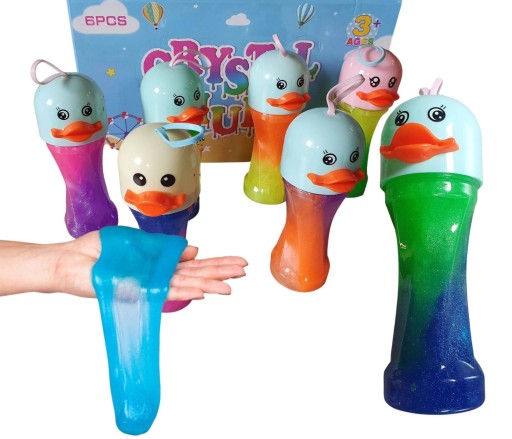 SLIME GLUT NAPÍNAČNÁ GÉLOVÁ HMOTA S KAČIACIMI GLITTRAMI