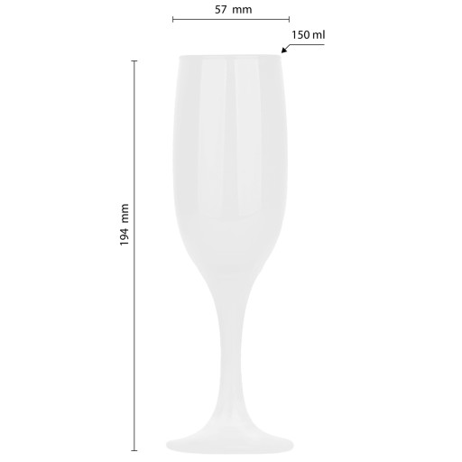Biely pohár na šampanské 150 ml