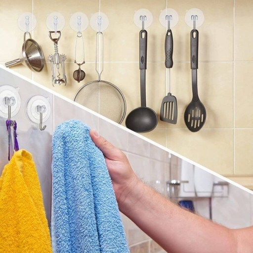 Záves na prísavku Prísavka s háčikom Kuchynské háčiky do kúpeľne 8 ks