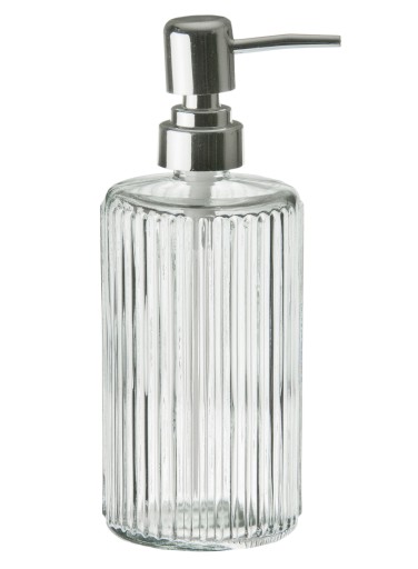 GLASS dávkovač tekutého mydla s pumpičkou, tradičný, priehľadný, 19,5 cm