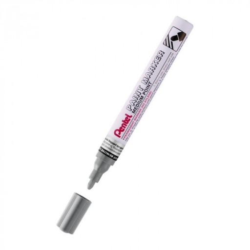 Olejový popisovač PENTEL v hliníkovej ŠEDEJ farbe