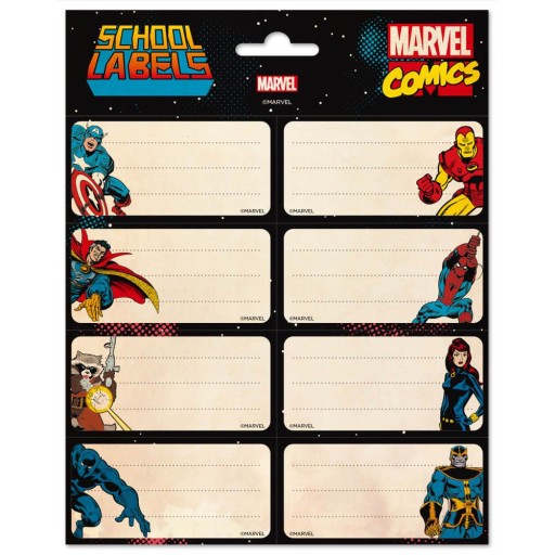 Nálepky na zošit s postavičkami Marvel Comics Avengers