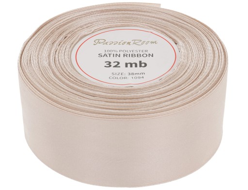 Stuha saténová stuha na ozdobnú svadobnú výzdobu 38mm 32mb béžová