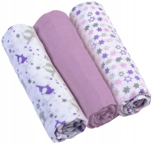 Plienky mušelínové malinové, 3 ks BabyOno 348/02