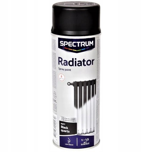 Matná ČIERNA farba v spreji na radiátory, 400 ml
