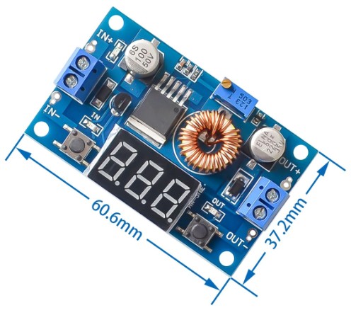 XL4015 5A 75W DC-DC menič s voltmetrom