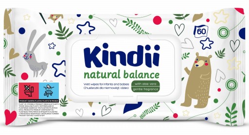 Vlhčené obrúsky KINDII Natural Balance 60 ks