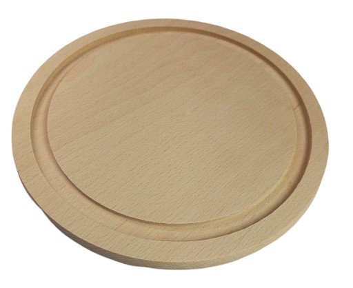 KRAJNÁ DOSKA OKRUHÁ S DRÁŽKOU, 20 CM, DREVENÁ
