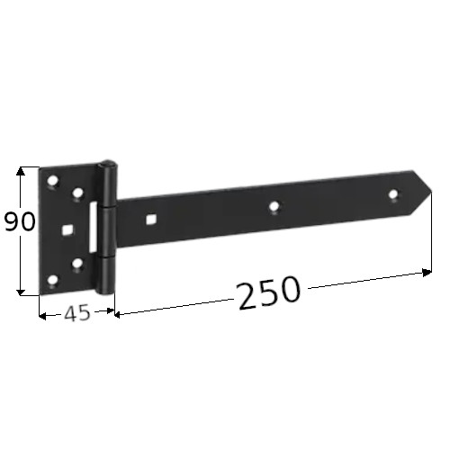 Čierna závesová okenica brány ZB250 250x45x90x3,0mm Domax 1 kus