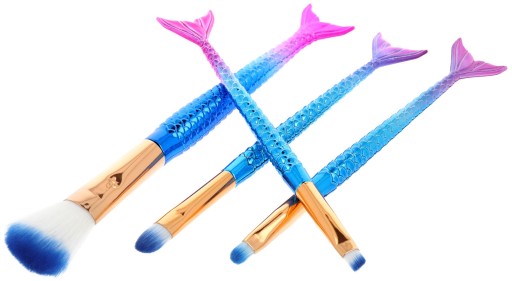 MERMAID MAKEUP BRUCHES SET BRUSH BRUSH, 4 ks.