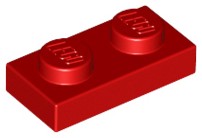 LEGO PLATE 3023 1x2 červená NOVINKA (6g) 16 ks.