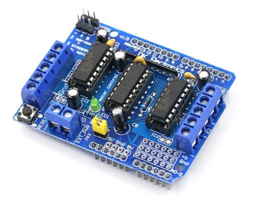 Shield L293D 4-kanálový jednosmerný ovládač motora kompatibilný s Arduino UNO
