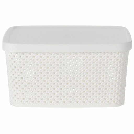 Box s krytom Úložný kôš, biela, plastová nádoba 23 cm