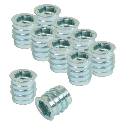 10x M8 x 15 mm nástrčná vložka, nábytková vložka do dreva, s imbusovým kľúčom 8