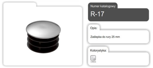 ZÁSTRČKA NA POTRUBIE 25MM CHROME R-17/C AMIX