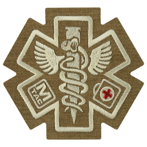 NÁŠIVA ZNAKU STAR OF LIFE CADEUCE VÝŠIVKA M-TAC COYOTE