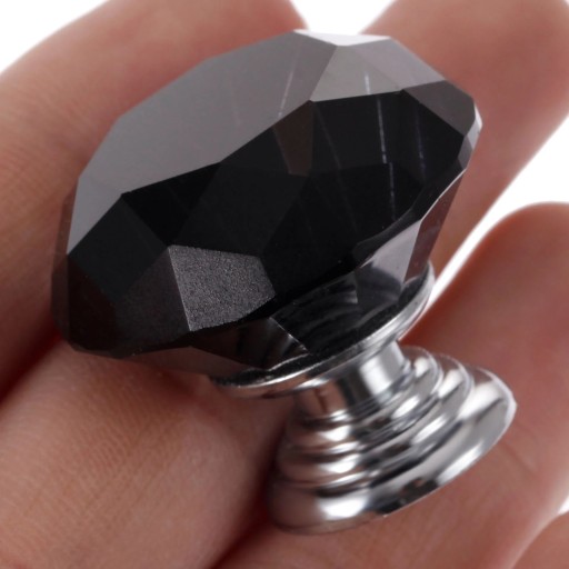 ČIERNY KRIŠTÁĽOVÝ NÁBYTOK 30mm DIAMANTOVÁ KRIŠTÁĽOVÁ KRÚŠŤATKA