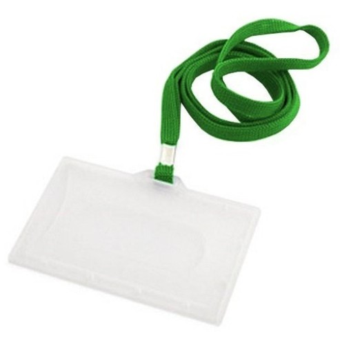 ID držiak s lanyard páskou 90x56 mm zelený