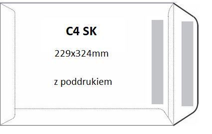 C4 biela samolepiaca SK obálka s potlačou, 50 ks